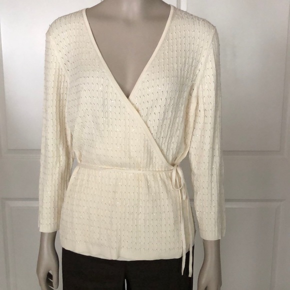 cotton wrap sweater